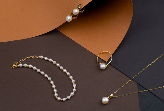 Set de Bijuterii cu Perle de Cultură - Aur 585 14K