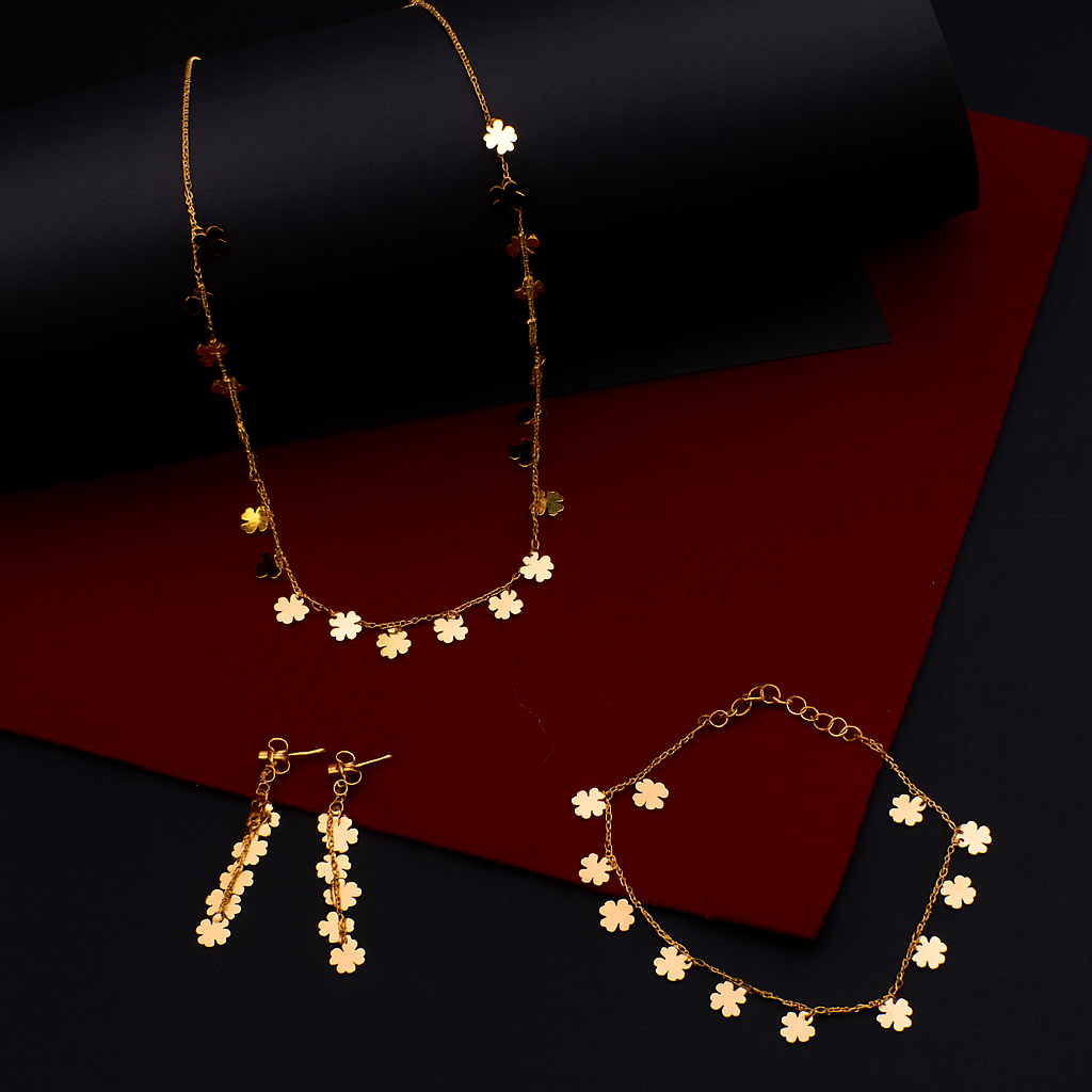 Set de Bijuterii - Colier, Brățară, Cercei - Aur 585 14K (4.99g 2.79g 2.70g)