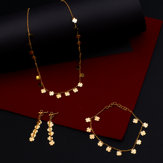 Set de Bijuterii - Colier, Brățară, Cercei - Aur 585 14K (4.99g 2.79g 2.70g)